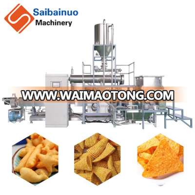 Twin screw extruder doritos corn chips snacks processing machine