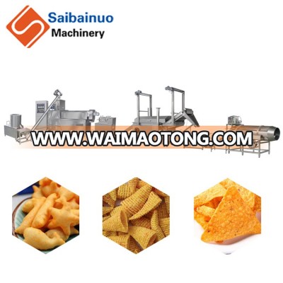 Twin screw extruder high efficiency corn chips nacho bugles snack machine